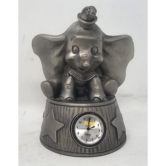Disney Other - Disney Dumbo Limited Edition Pewter Clock Figure Quartz #412/5000 Malaysia WORKS